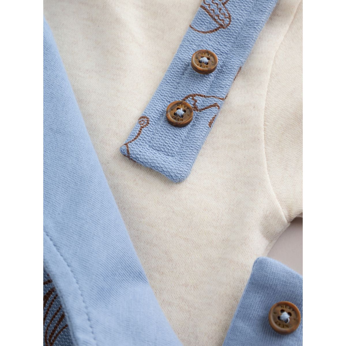 Ensemble bébé body et salopette en jersey caractère linéaire bleu, NEXT