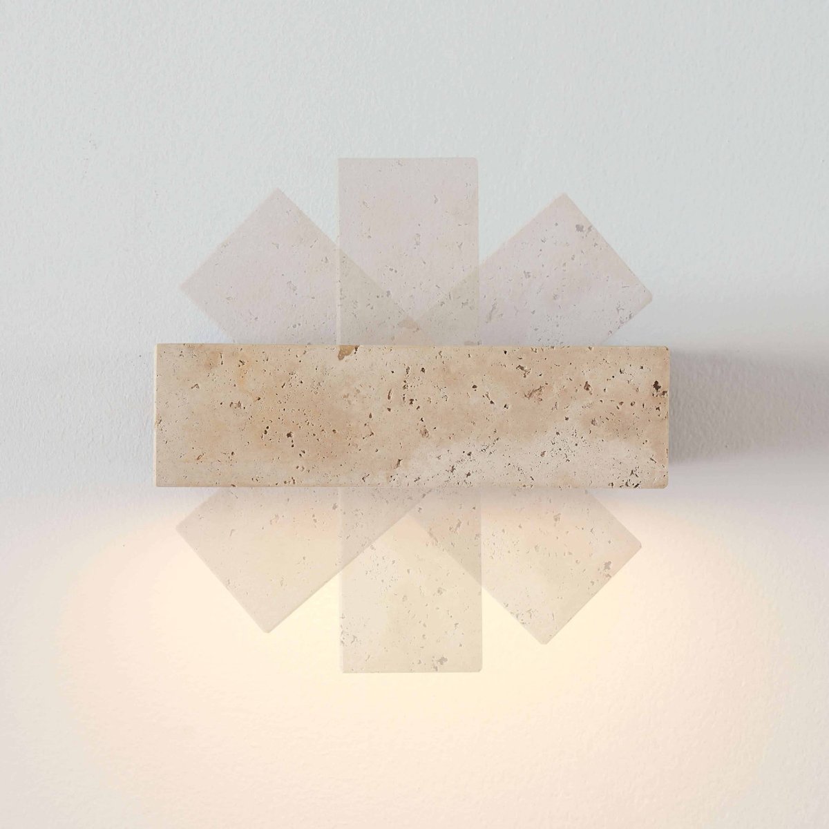Applique LED pierre pivotante - VARELLI beige blanc et bois, KOSILUM