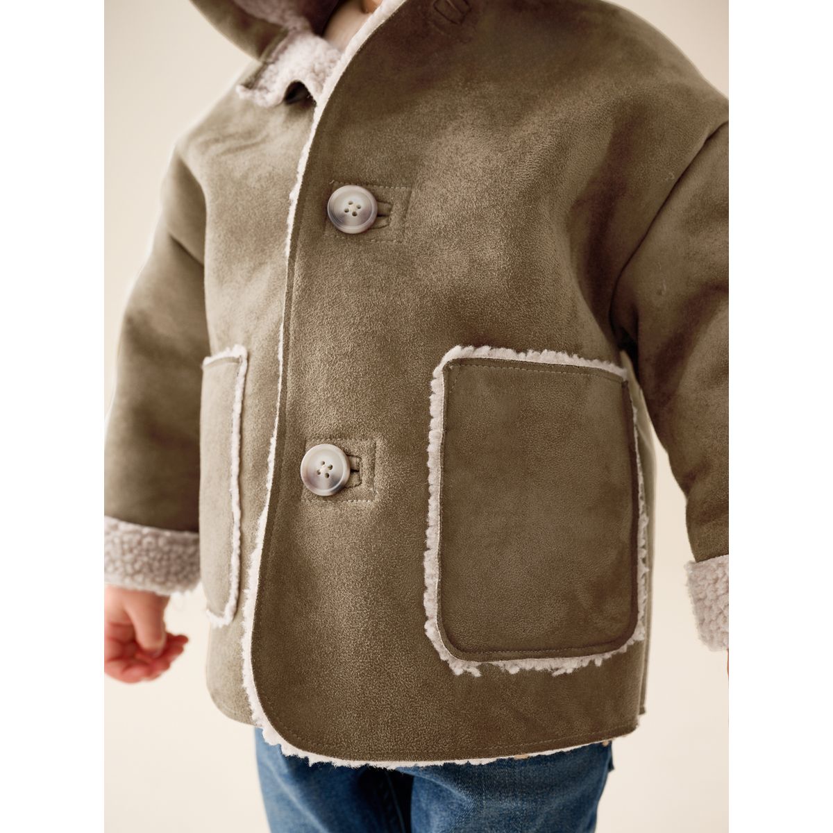 Manteau en imitation daim marron fauve, NEXT