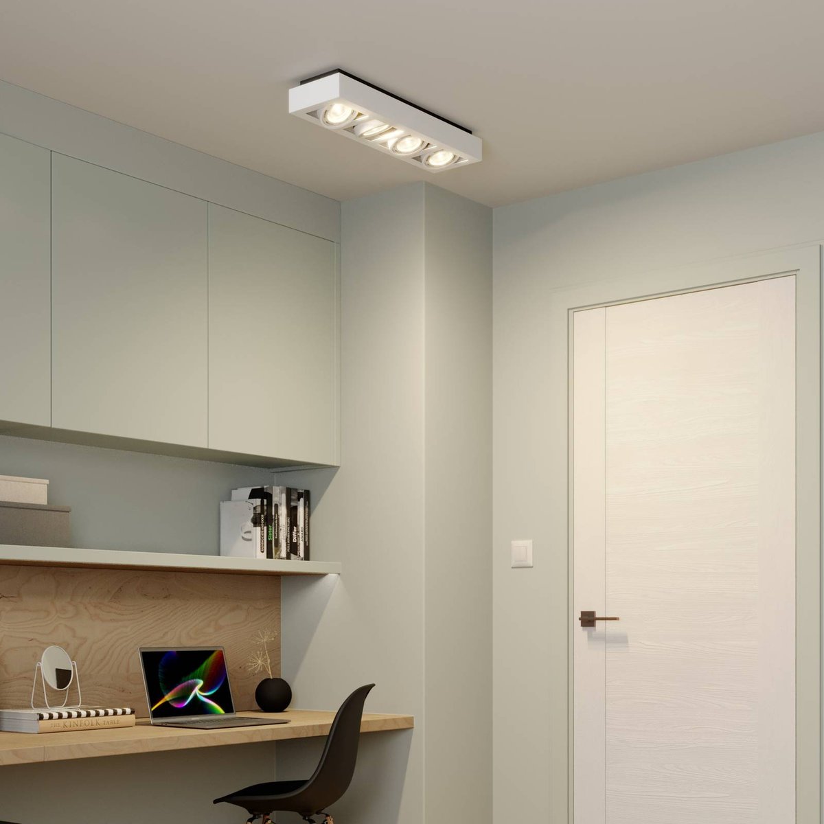 Plafonnier en aluminium moderne, Ronka blanc, ARCCHIO