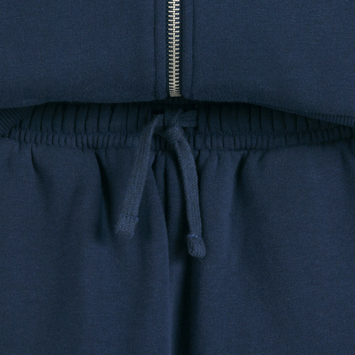 Ensemble sweat + pantalon de jogging en molleton bleu marine, LA REDOUTE COLLECTIONS
