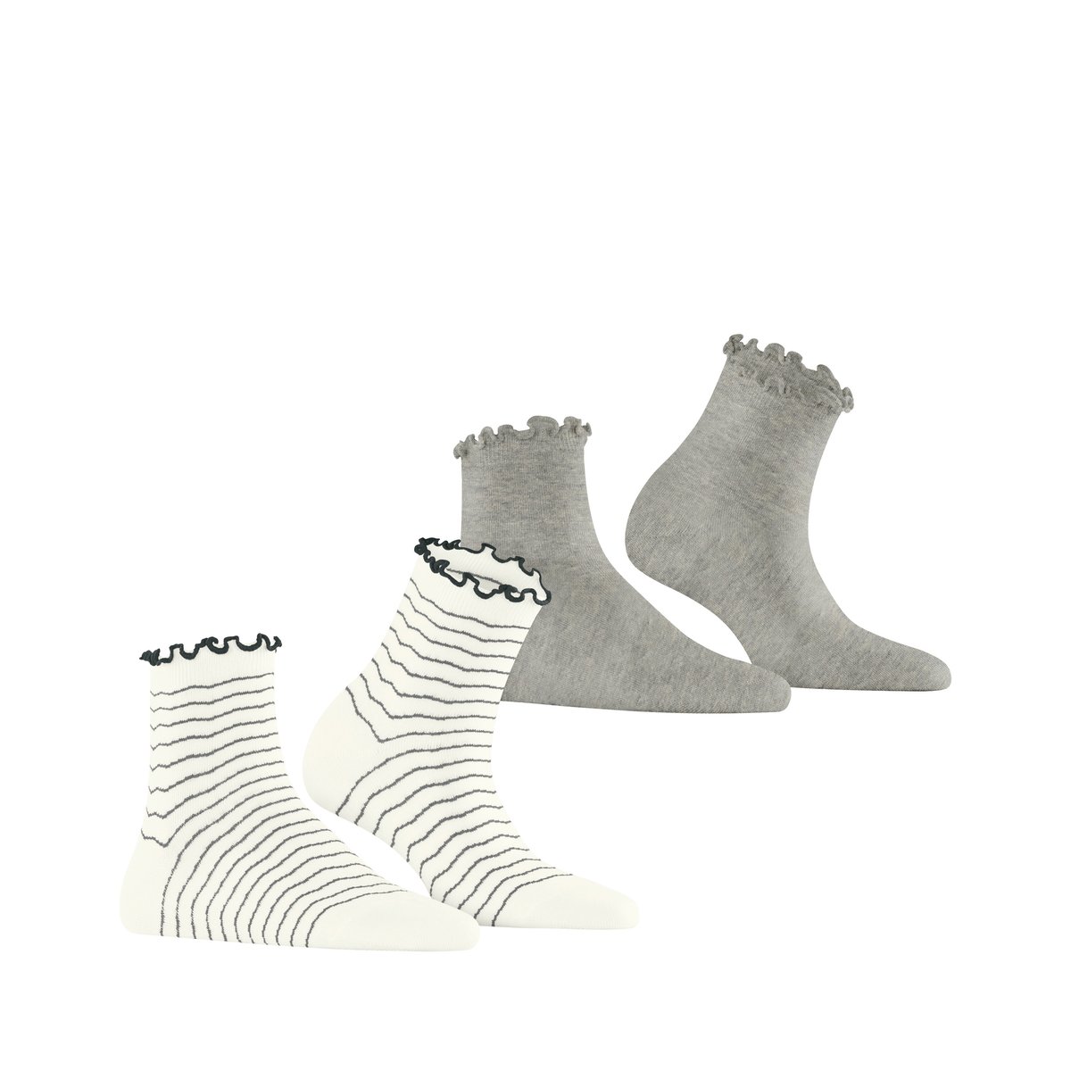 Chaussettes courtes Wavy Line 2-Pack Opaque coloré, ESPRIT