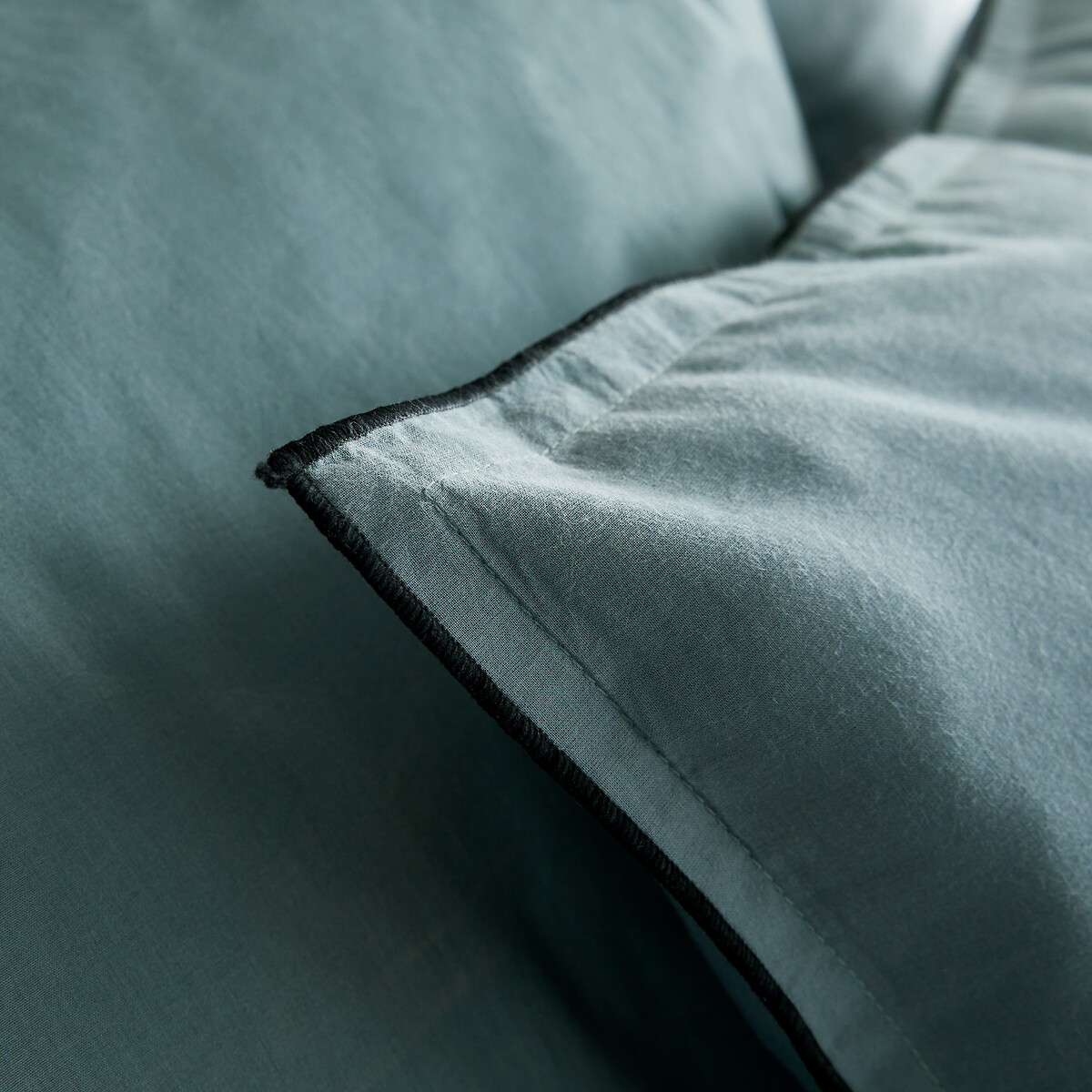 Housse de couette en voile de coton lavé, Gypse bleu céladon grisé, AM.PM
