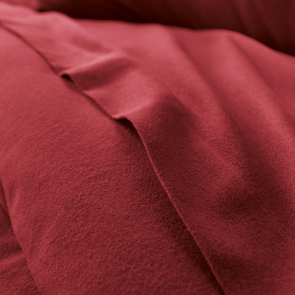 Clara Brushed Cotton Duvet Cover burgundy, LA REDOUTE INTERIEURS
