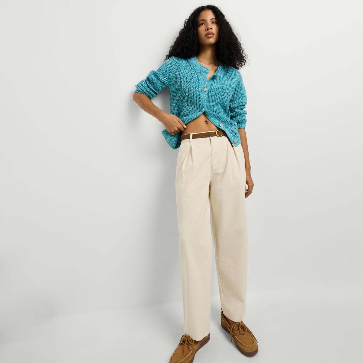 Pantalon Taille Haute Et Coupe Droite dentelle beige, PEPE JEANS