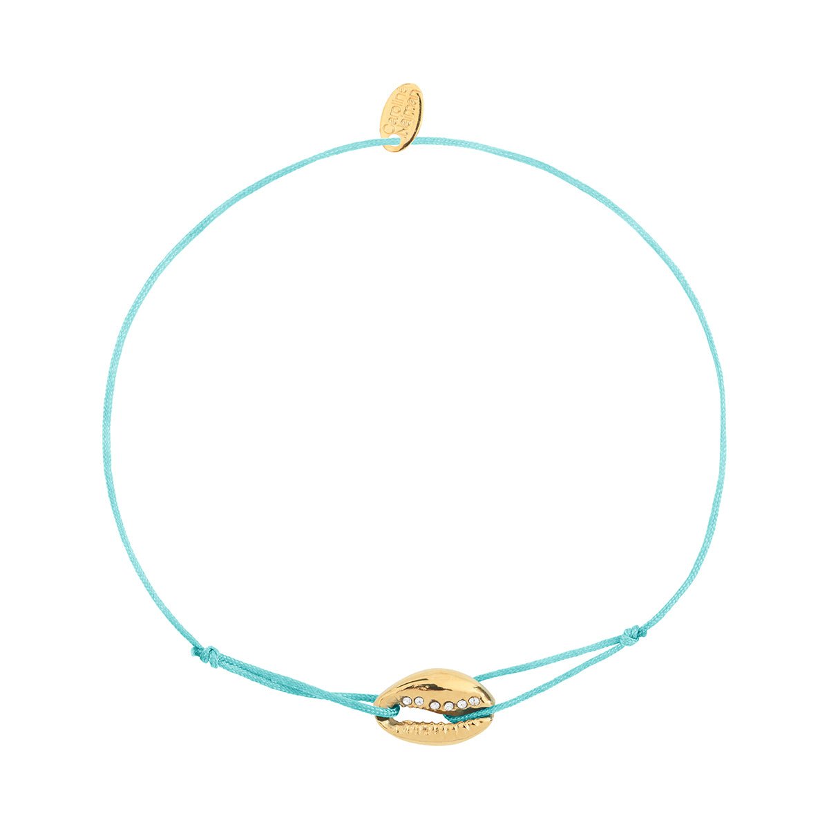 Bracelet cordon cauri mint blanc, CAROLINE NAJMAN