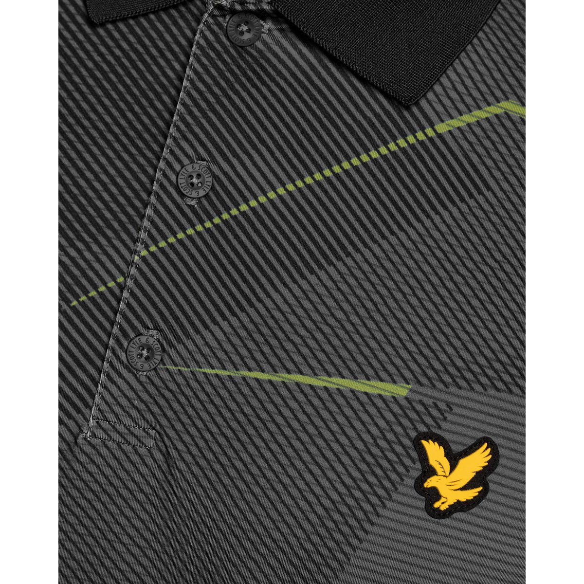 Polo géométrique graphique noir jais, LYLE & SCOTT