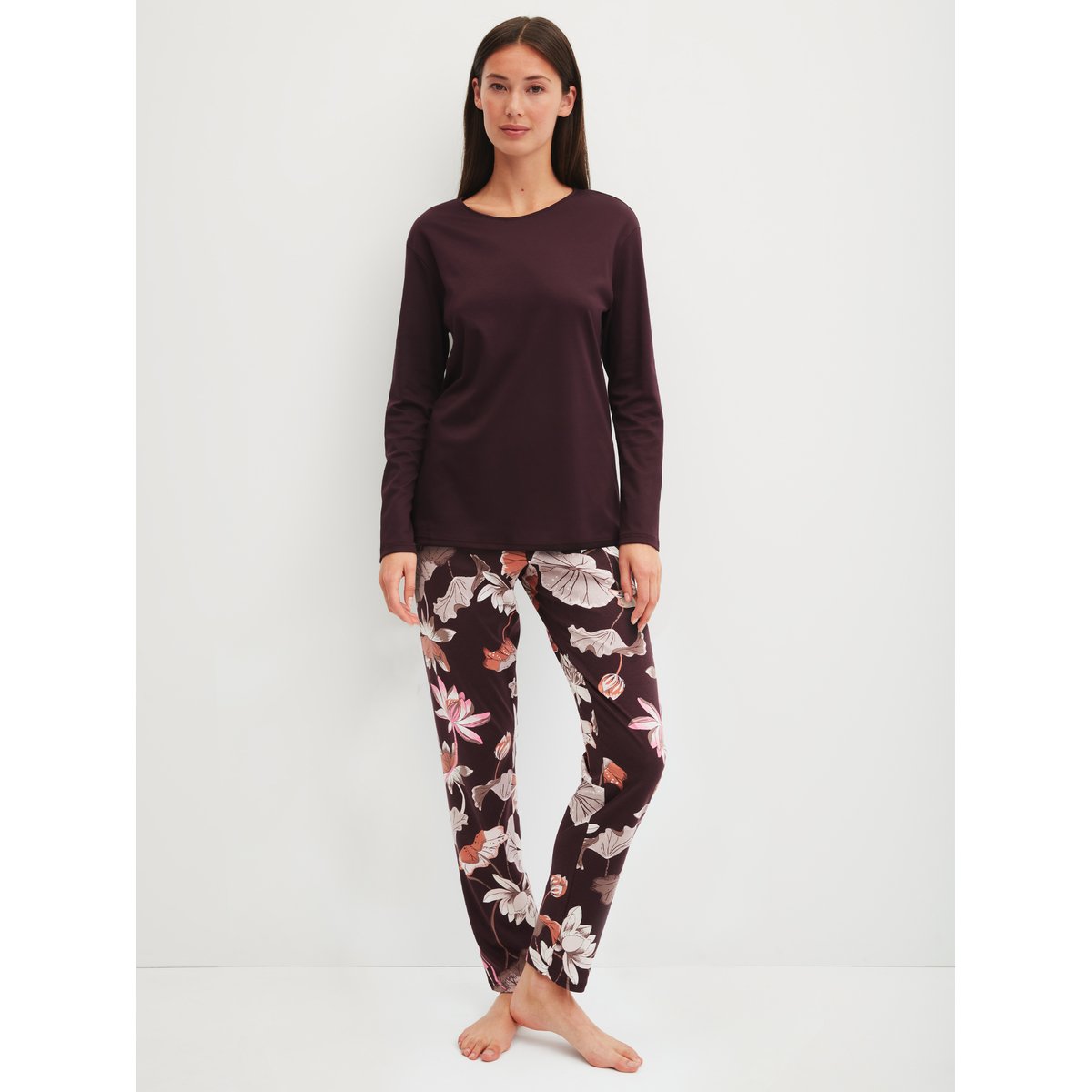 Pyjama manches longues Coton AUTUMN DREAMS rouge, CALIDA
