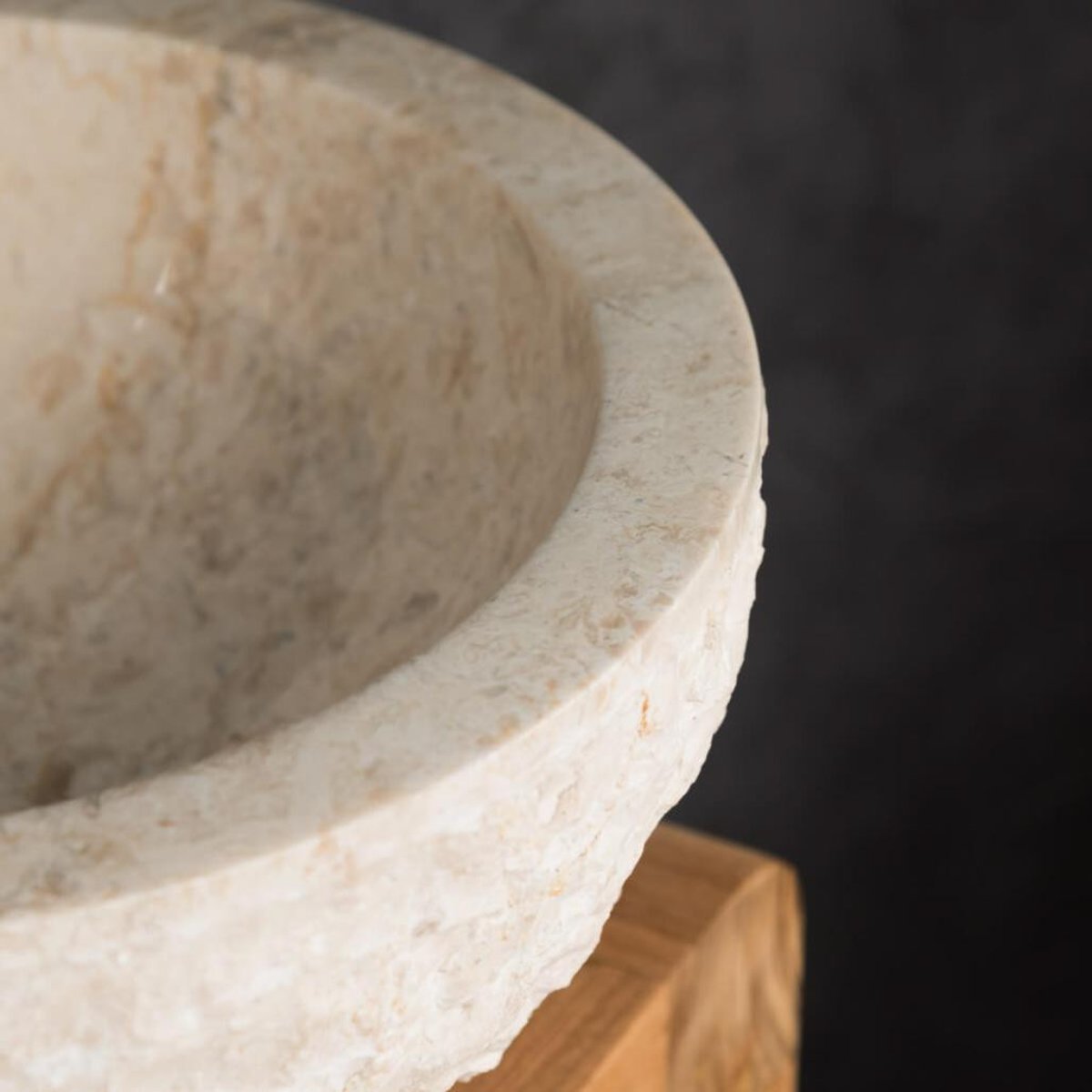 Vasque à poser en marbre ronde 35cm ROME crème, WANDA COLLECTION