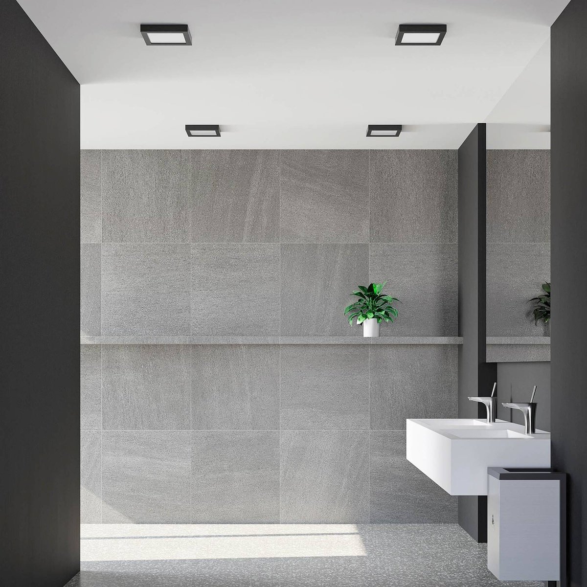Plafonnier en aluminium moderneLED, Alette noir, blanc, PRIOS