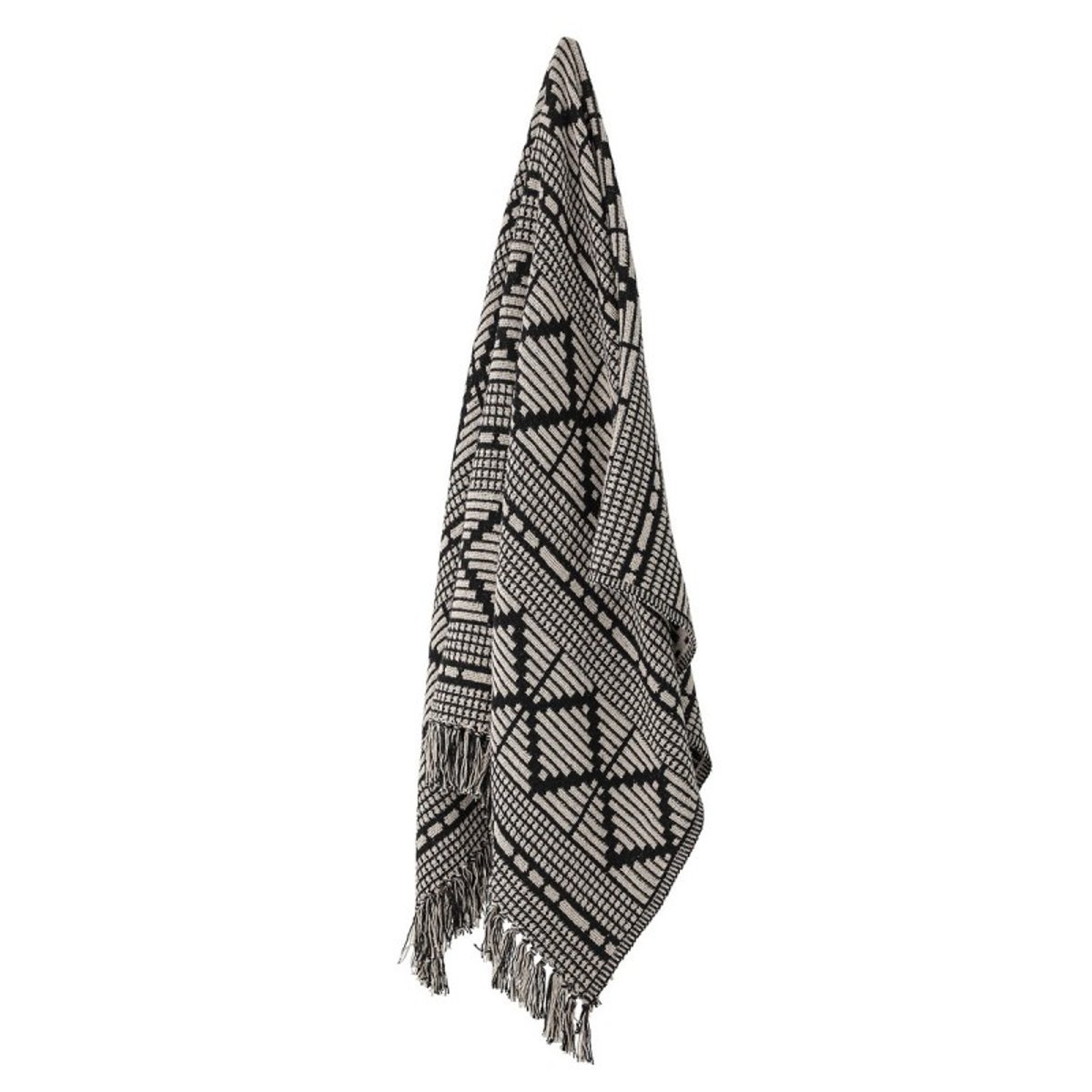 Plaid coton recyclé motif losanges  Gutte noir, BLOOMINGVILLE