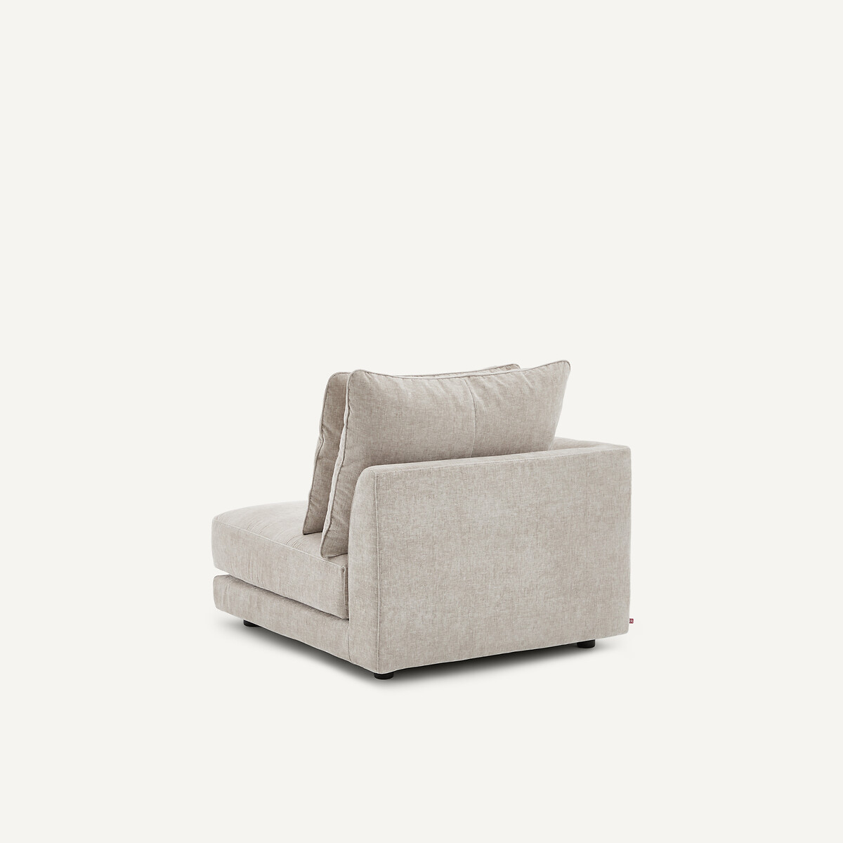 Demi-canapé gauche, arrondi, modulable en velours chenille, TIBERIO gris clair, AM.PM