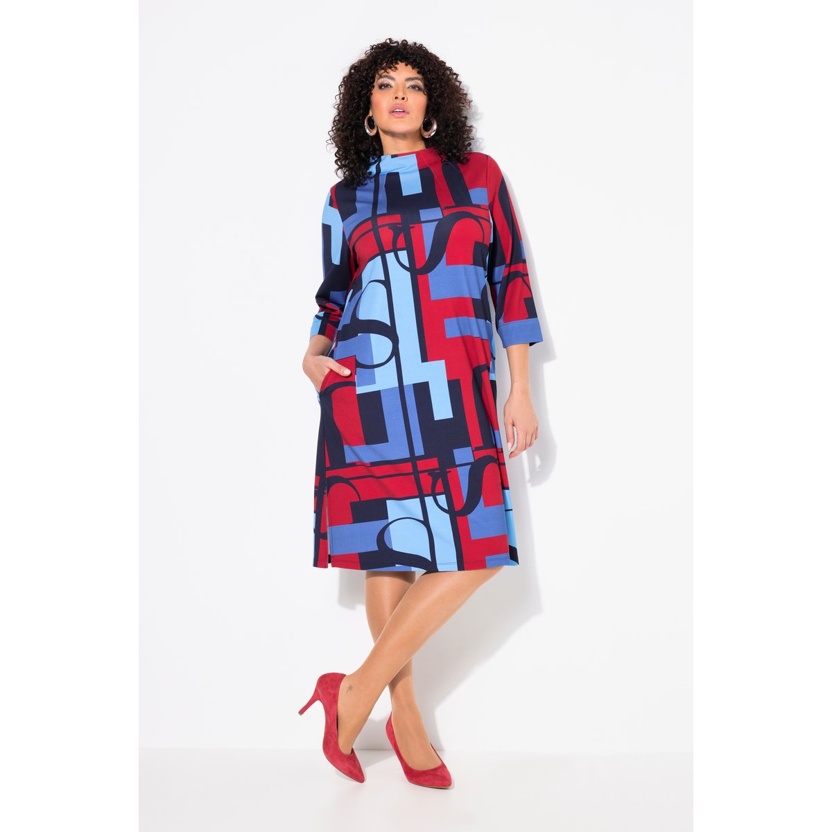 Robe en jersey point de Rome rouge rubis, ULLA POPKEN