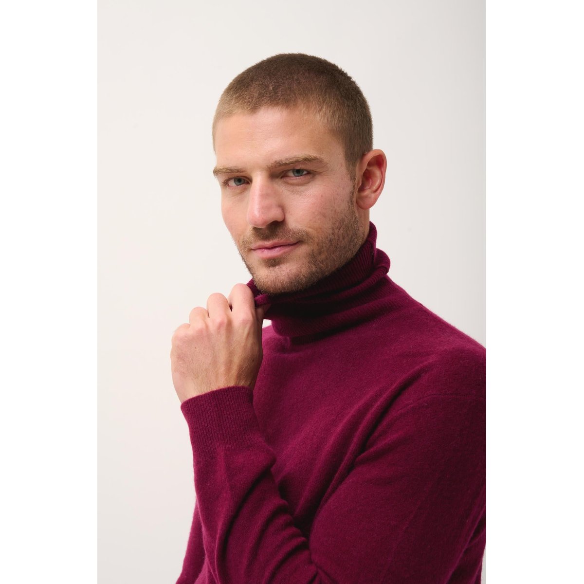 Pull Col Roulé Bordeaux Connor bordeaux, JUST CASHMERE