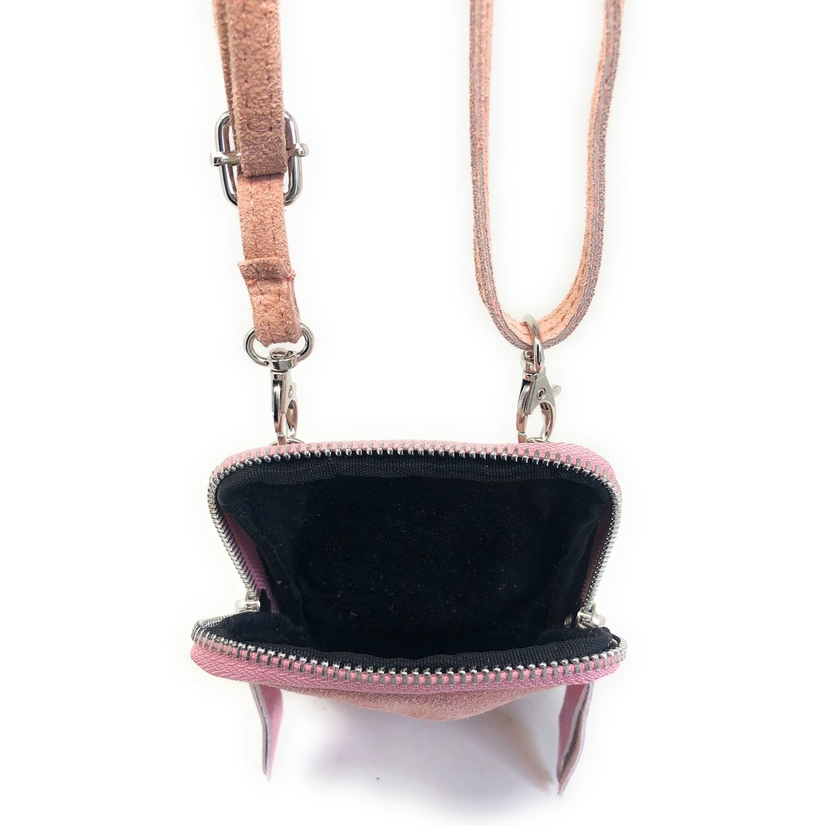 Pochette bandoulière en croute de cuir italien LOUVRE rose clair, OH MY BAG