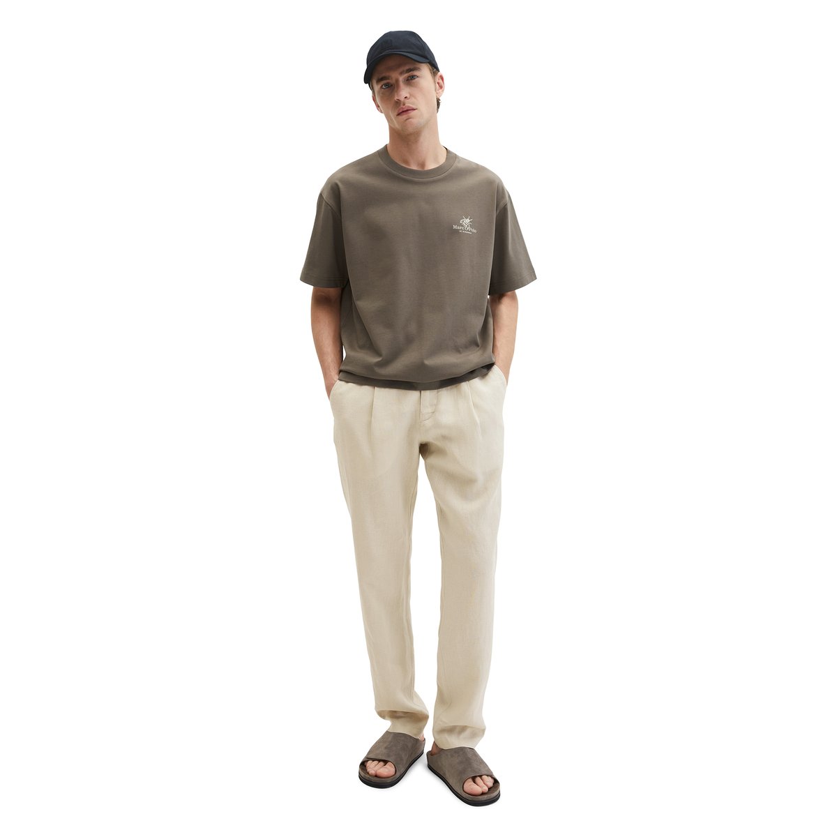 T-shirt loose avec impression dans le dos marron foncé, MARC O'POLO