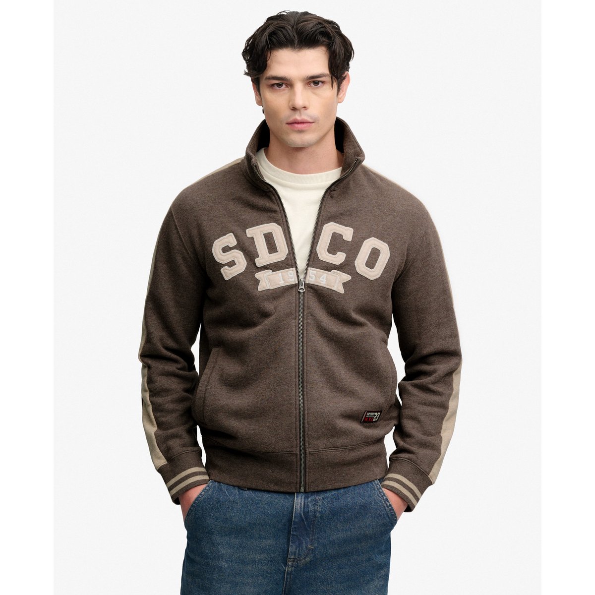 Veste Track coupe décontractée marron, SUPERDRY