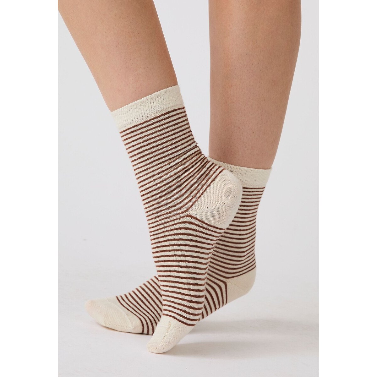 Lot de 3 paires de chaussettes fantaisie thermolactyl lot marron, DAMART