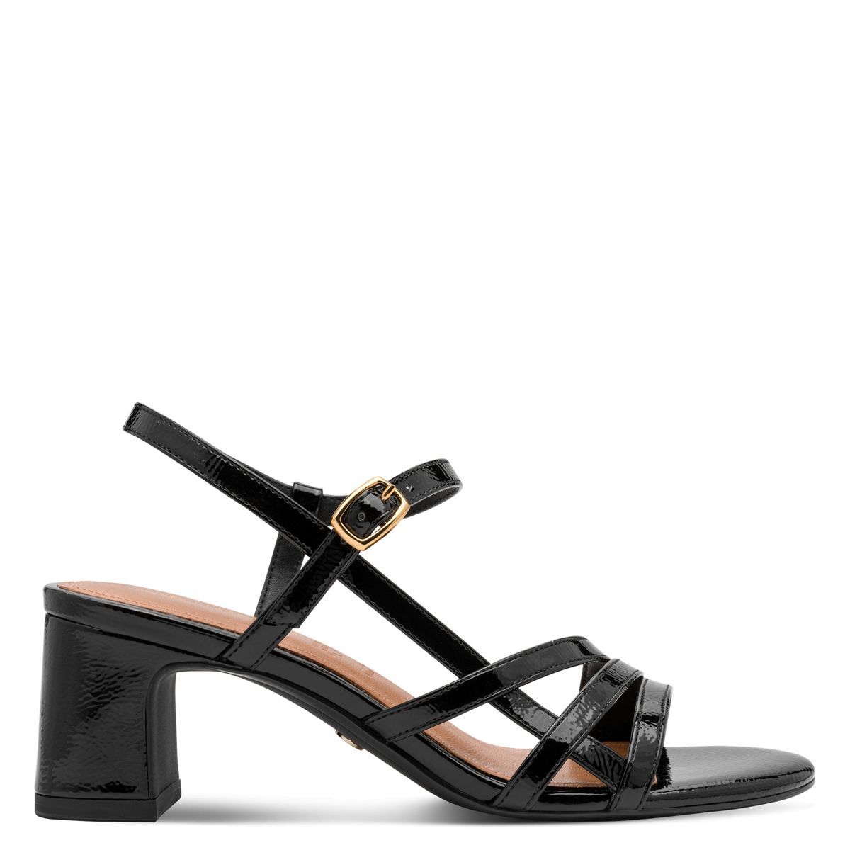 Sandale à talon en boucle noir laque, TAMARIS