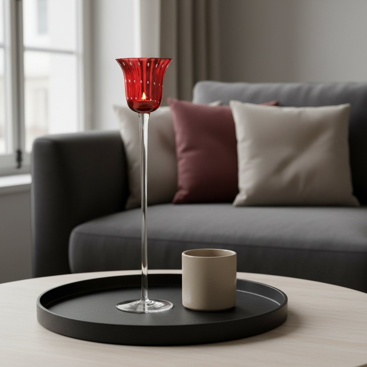 Photophore décoratif en verre soufflé H35 NOËL rouge, SIA DECO