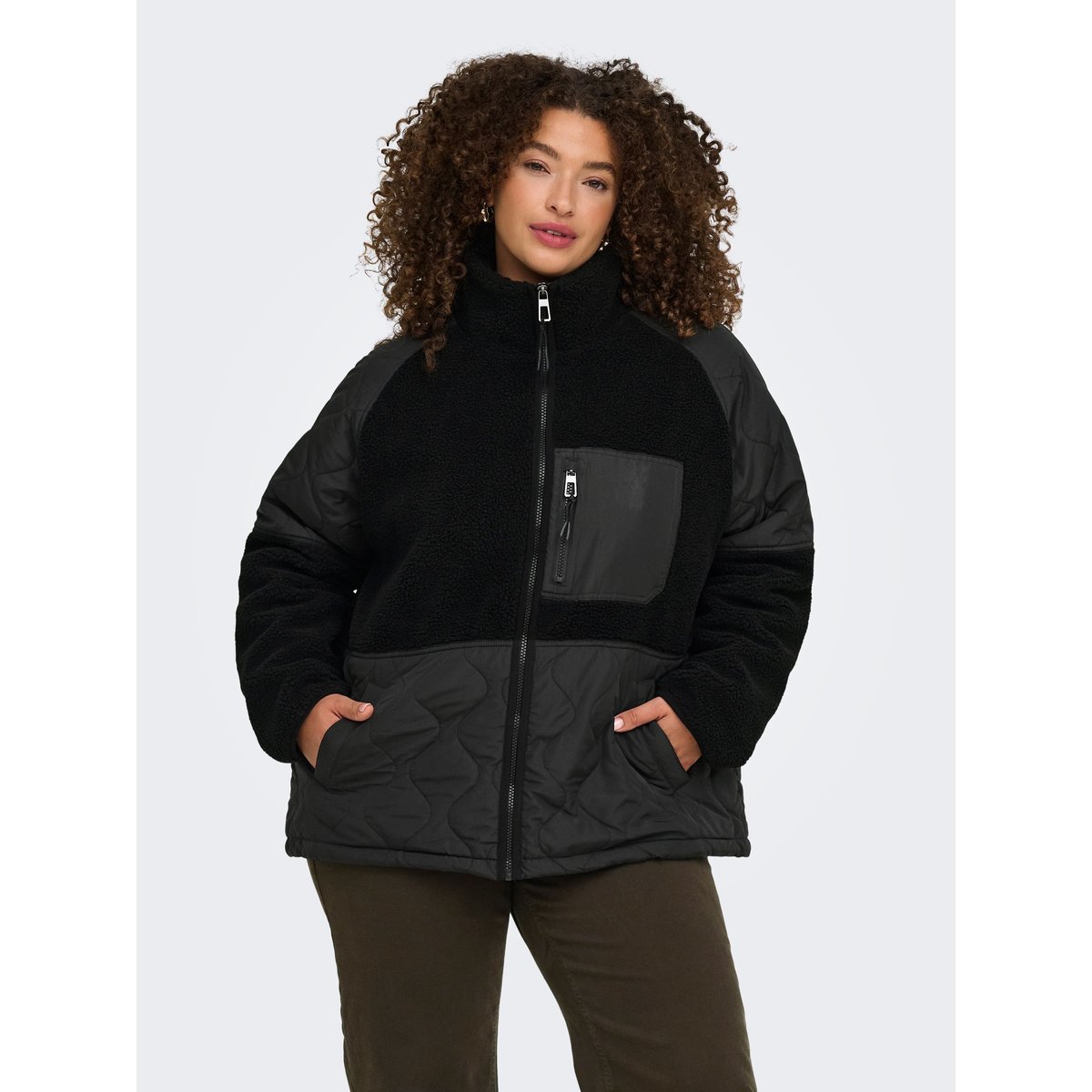 Veste En Polaire black 1, ONLY CARMAKOMA
