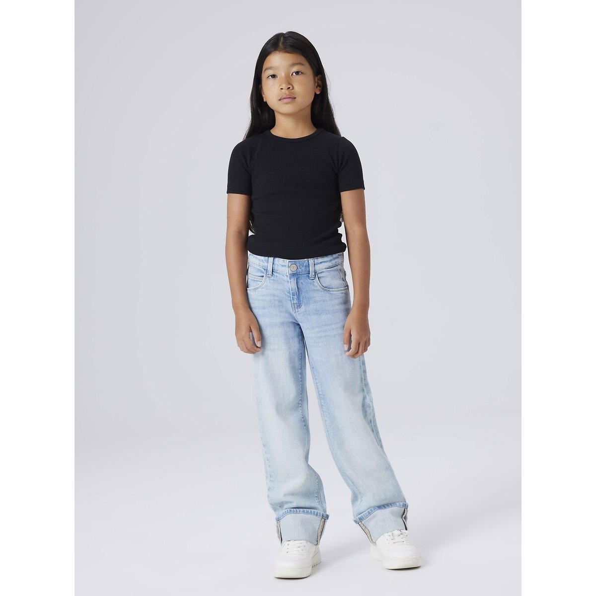 Jean droit, large bleu denim clair, NAME IT