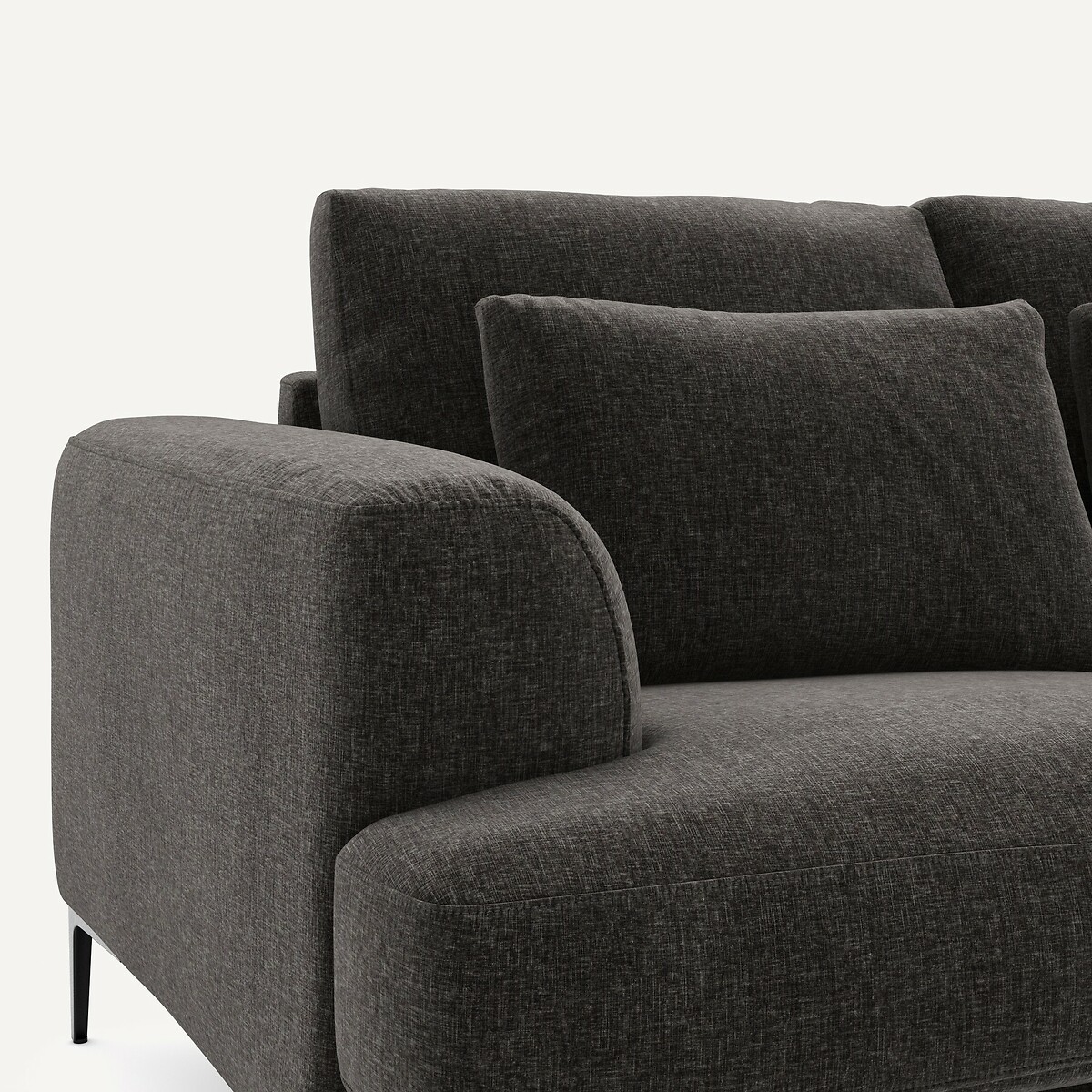 3-Sitzer-Sofa aus Chenille-Velours, Marsile basalt, AM.PM