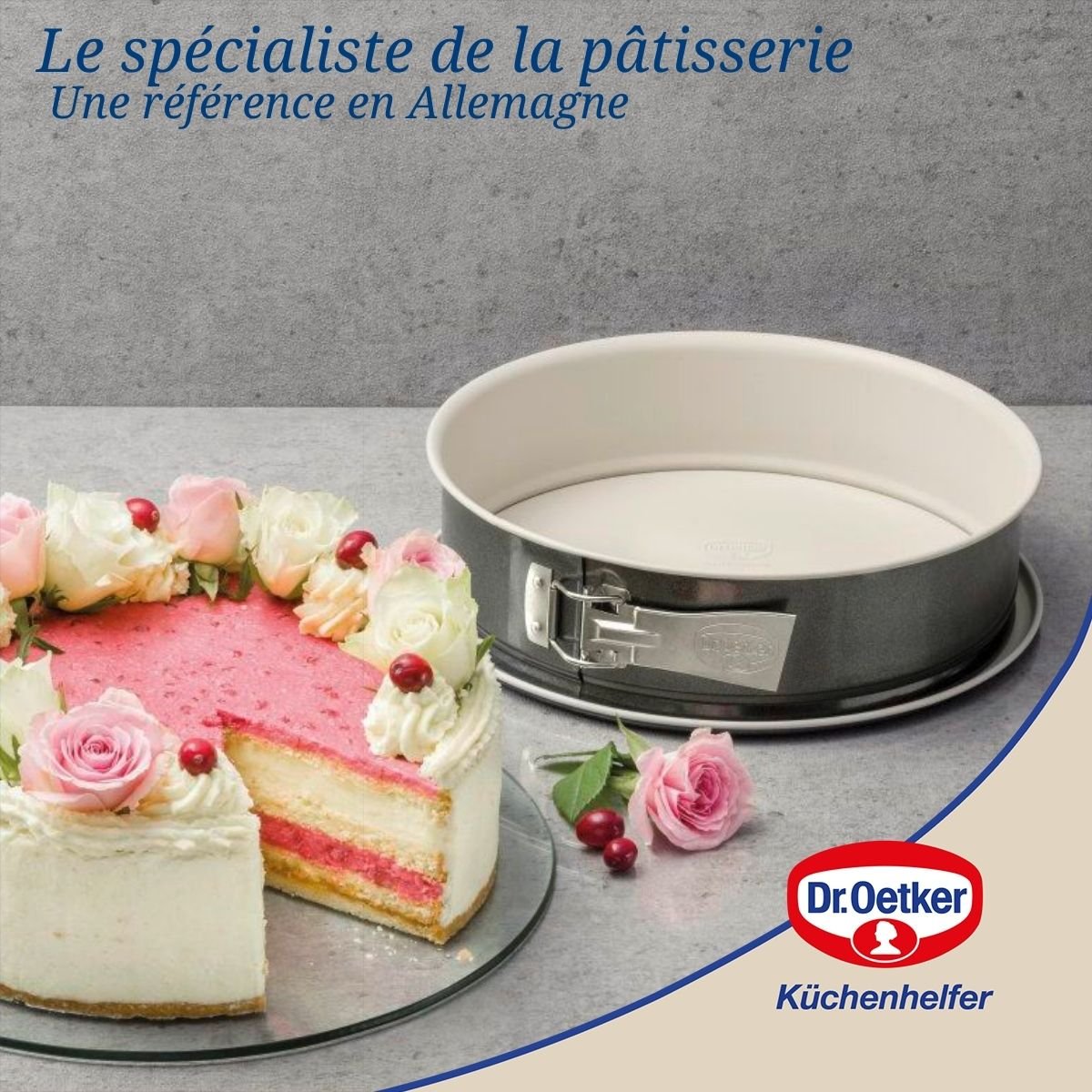 Ensemble de 2 Moules à manqué à charnière 26 cm BACK-TREND blanc, DR OETKER