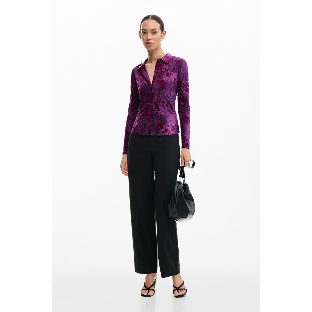 T-shirt boutonnée orientale rouge, DESIGUAL
