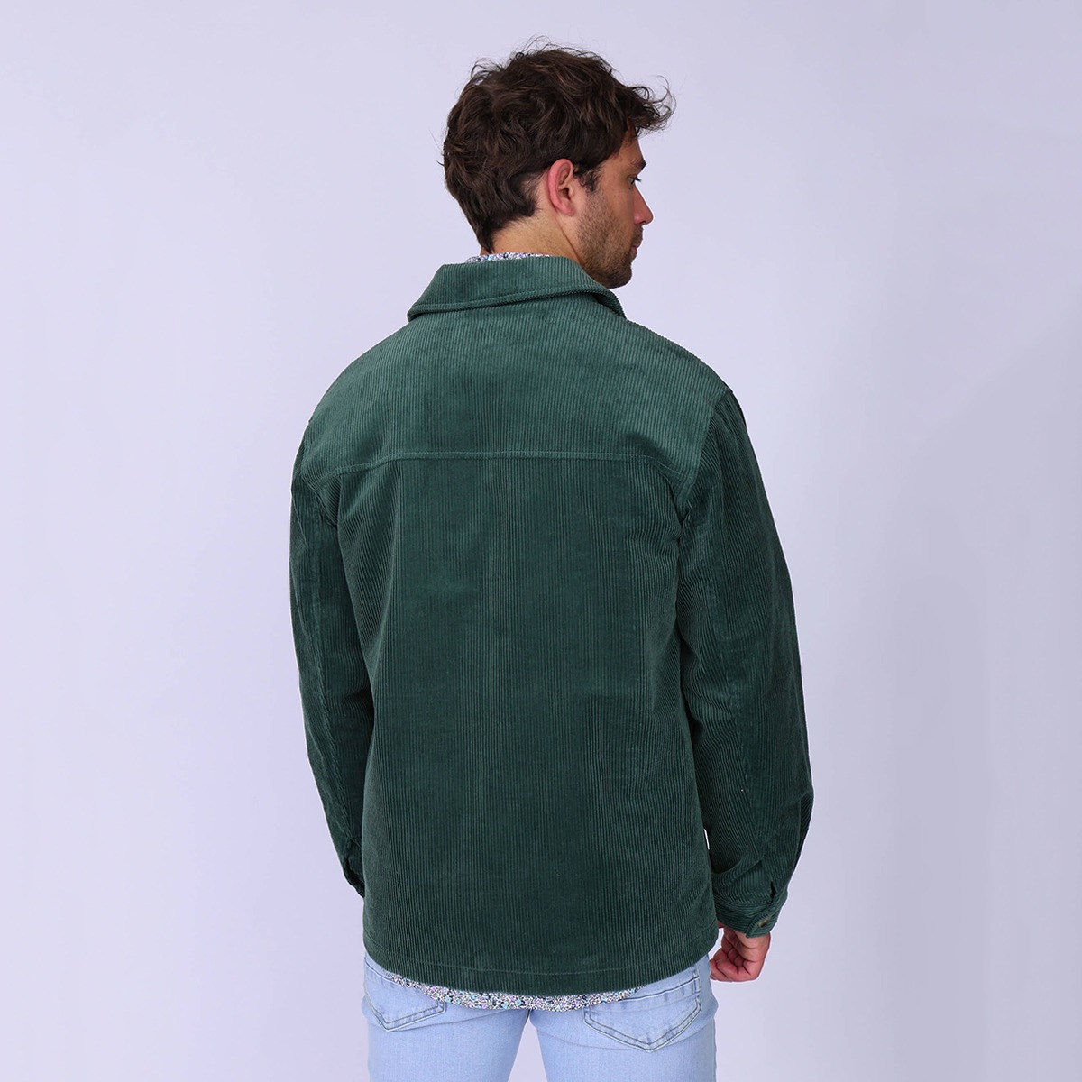 Veste peintre en velours côtelé kaki clair, MISE AU GREEN