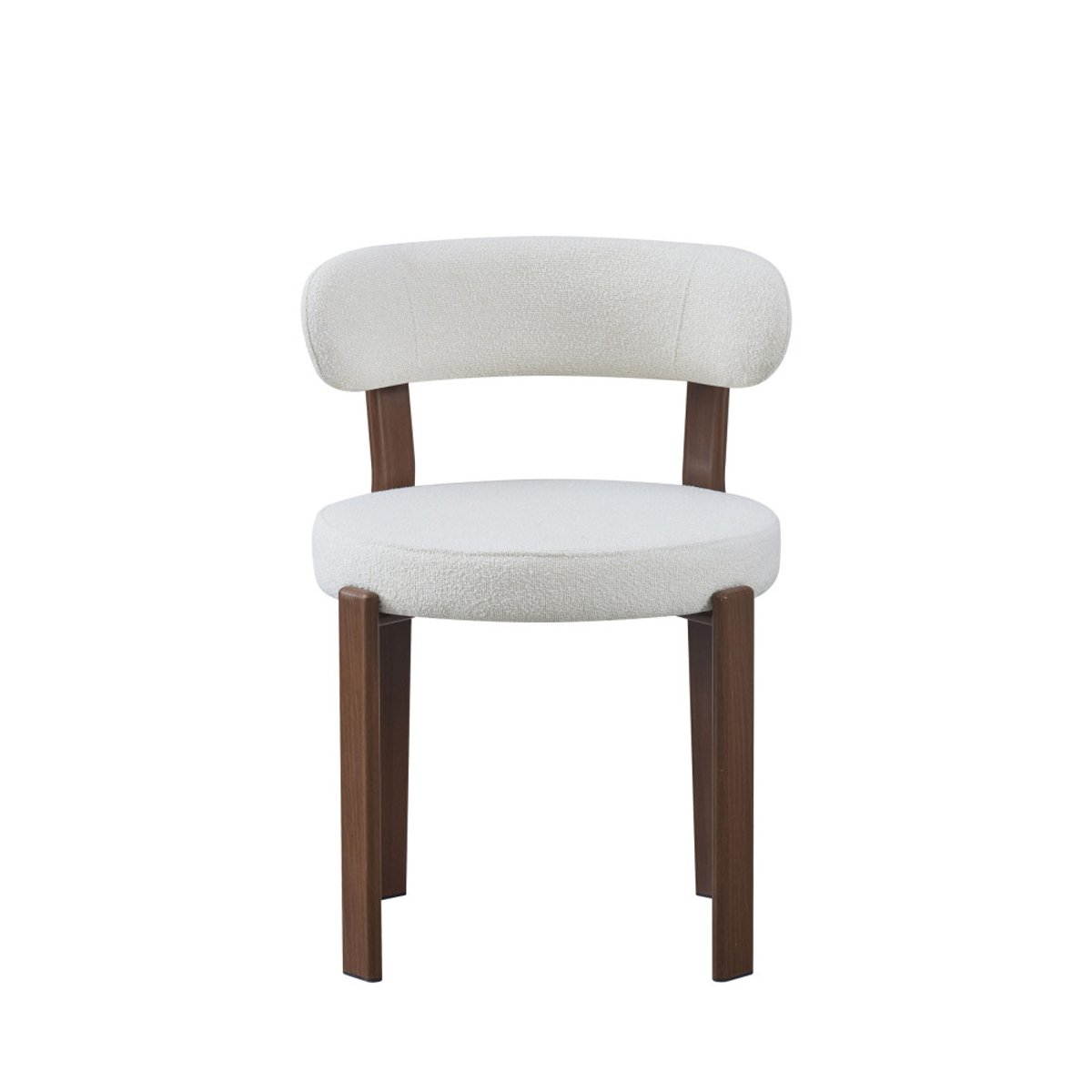 Lot de 2 chaises en tissu bouclette piètement effet bois foncé- IZZY beige, DRAWER
