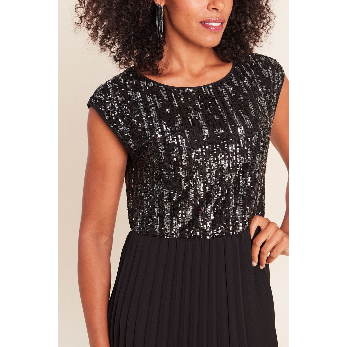 Robe midi évasée gris foncé, BREAL