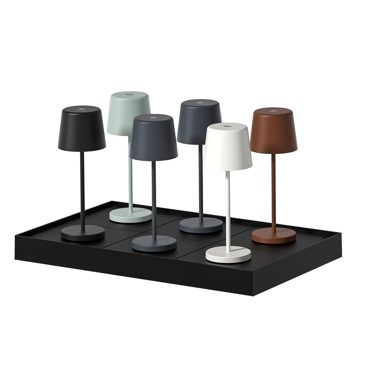 Socle de chargement 6 lampes KELLY PLATE noir, LUMISKY