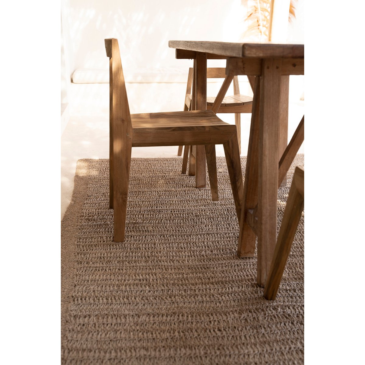 Chaise en teck PAXI beige, BAZAR BIZAR