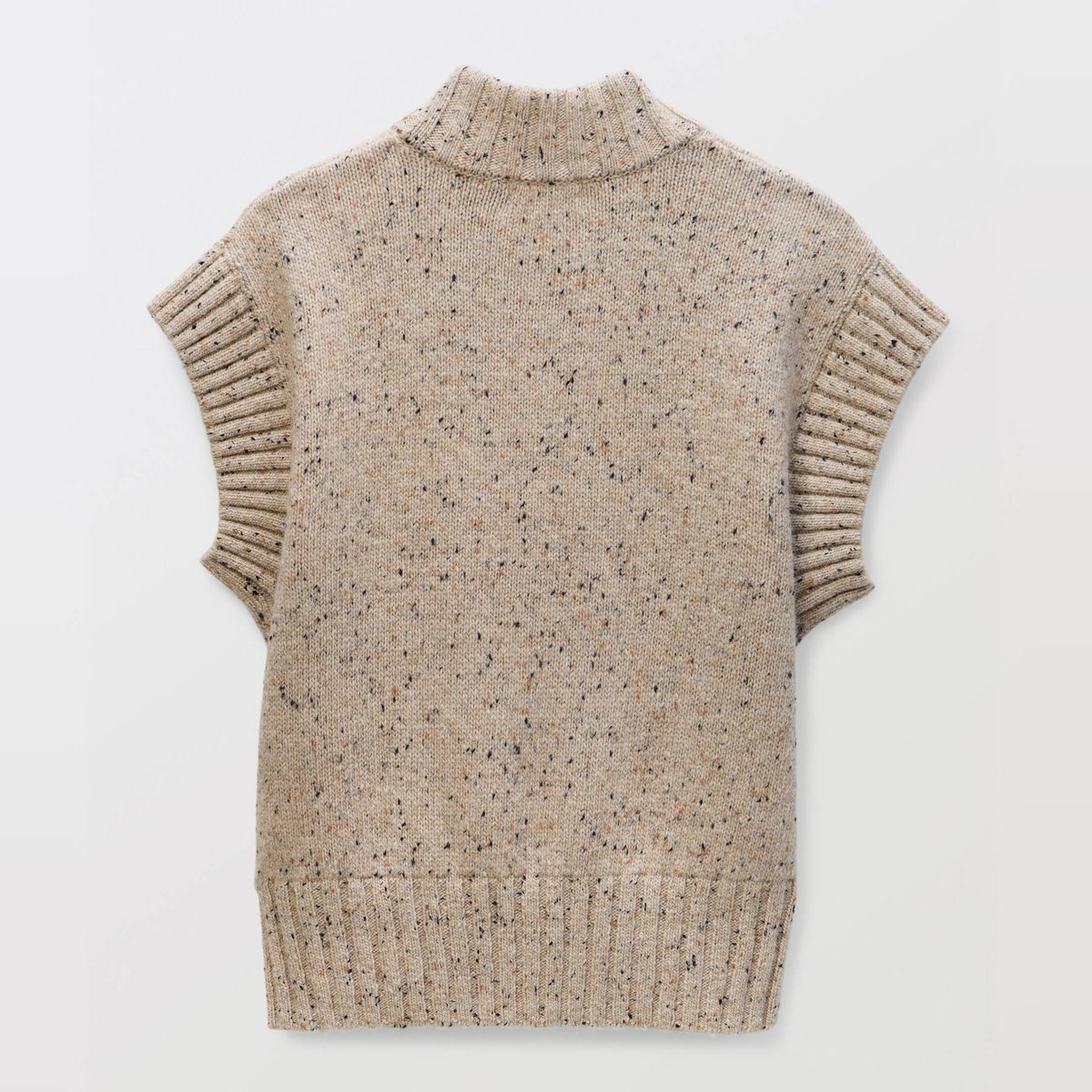 Pull sans manche col V contenant de la laine merinos etoffe, MONOPRIX