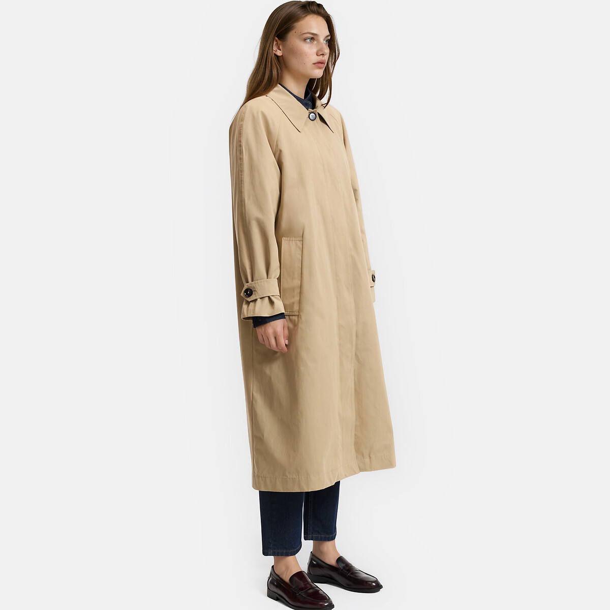 Signatures Maurice Oversize Trench Coat with Button Fastening beige, LA REDOUTE COLLECTIONS