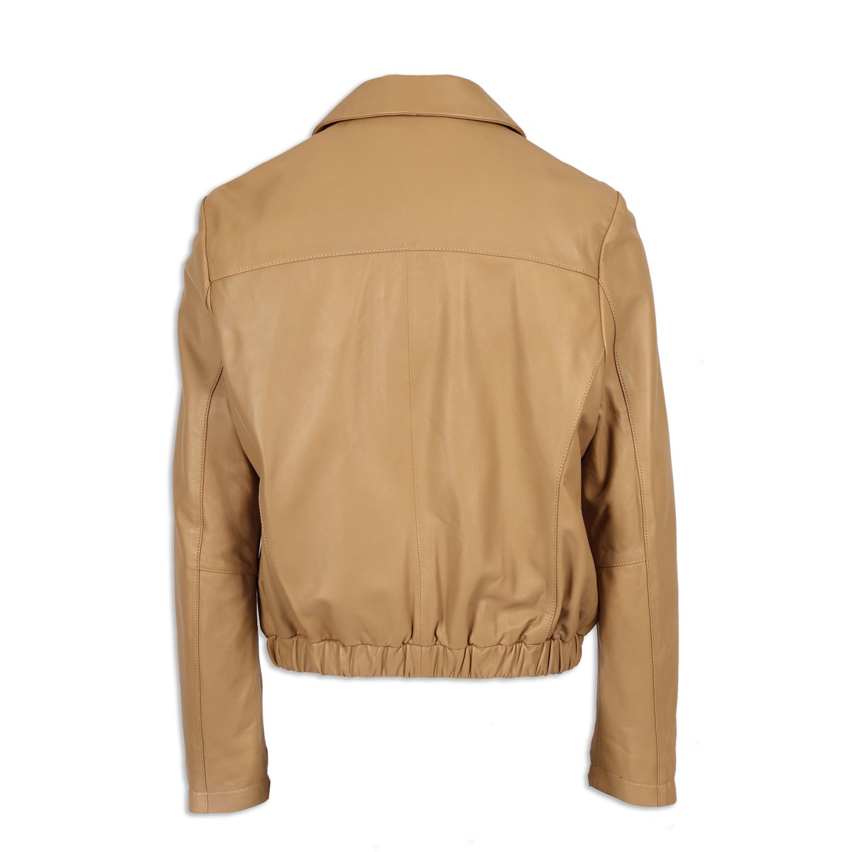 Veste en cuir à col chemise ODESSA noisette, OAKWOOD