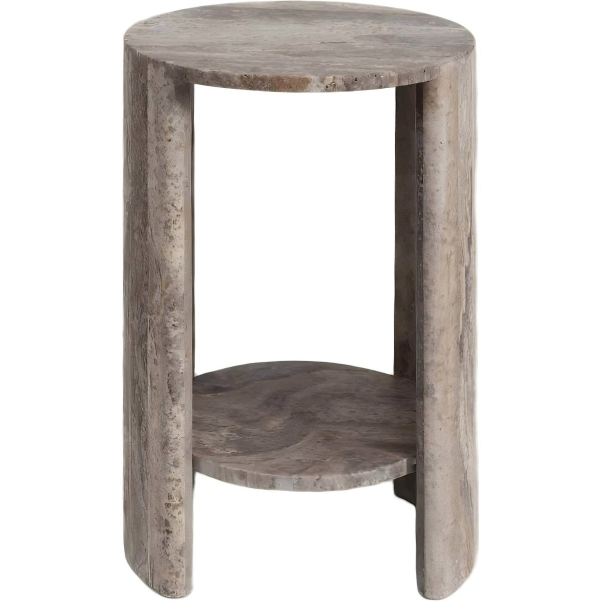 Table d'appoint en travertin gris travertin, RECOLLECTION