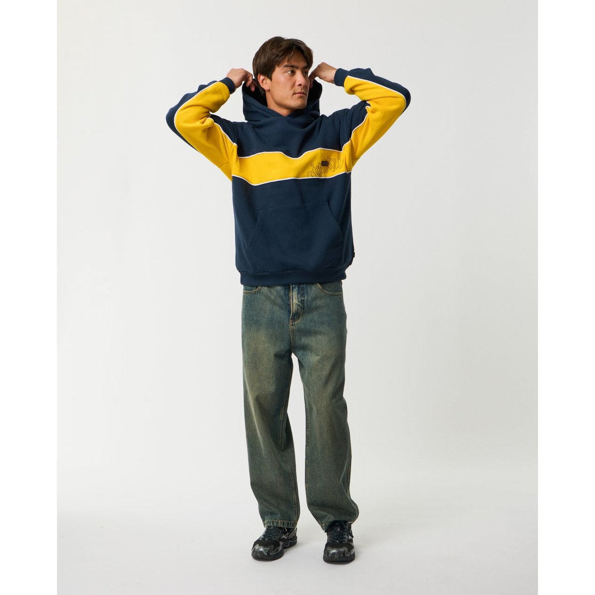 Sweat à capuche PANEL Beater bleu marine foncé, RIP CURL
