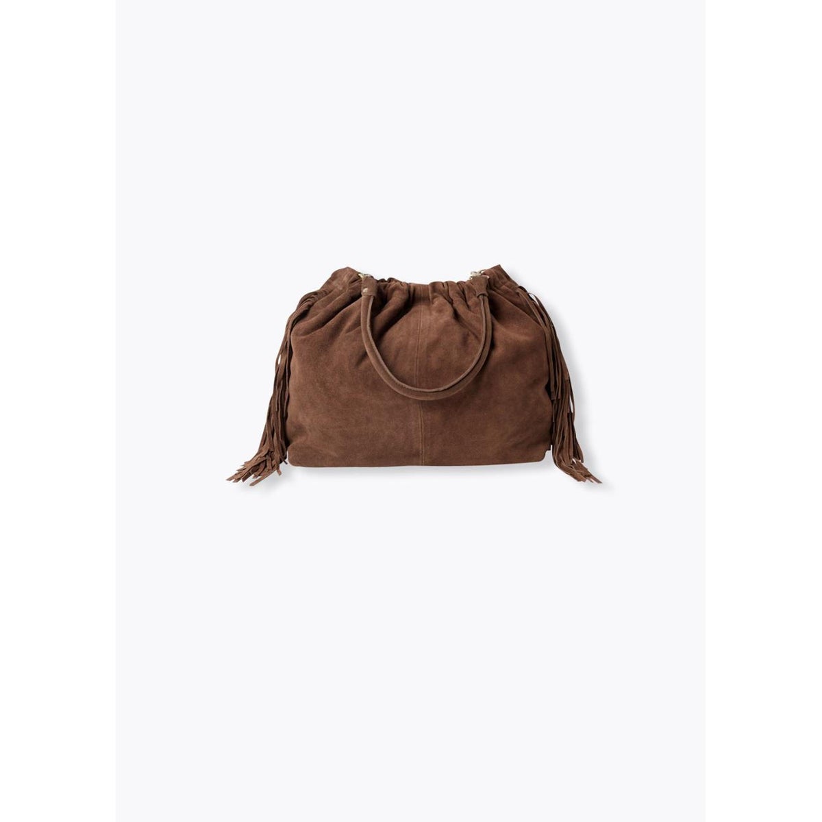 Sac à franges en cuir marron, PROMOD