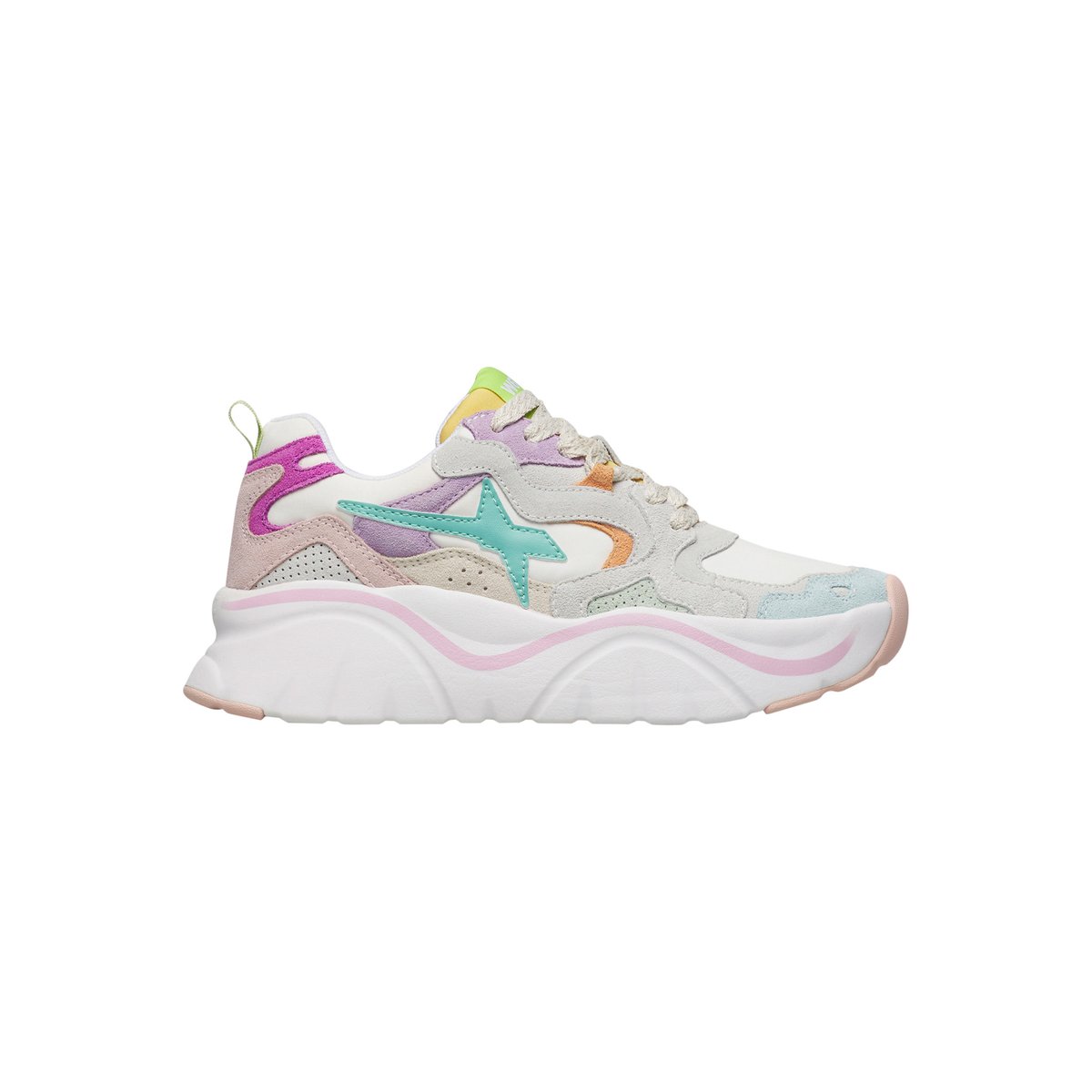 Sneakers en daim et tissu technique MIA-W. céleste-blanc, W6YZ
