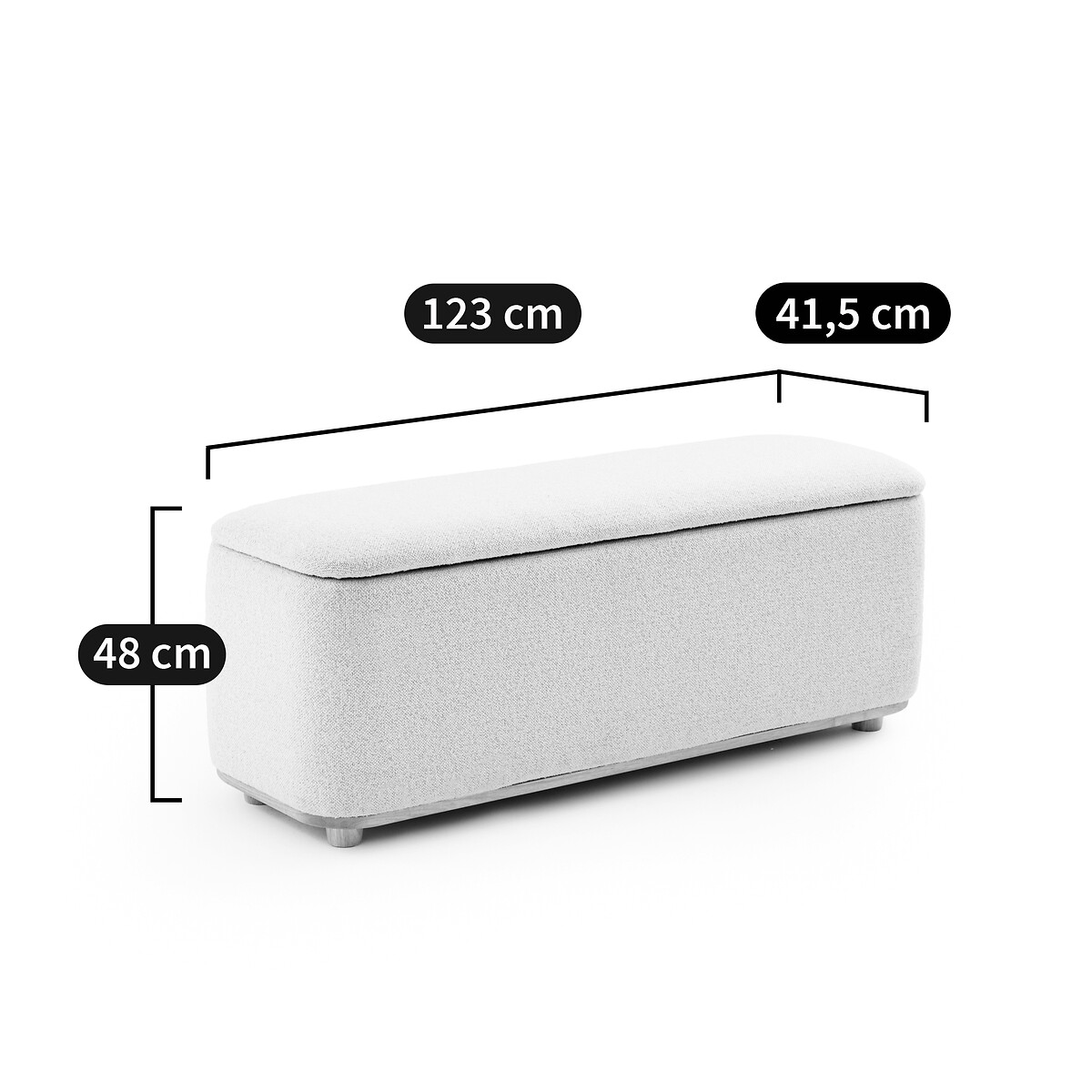 Banc coffre tissu bouclette, Elia ecru, LA REDOUTE INTERIEURS