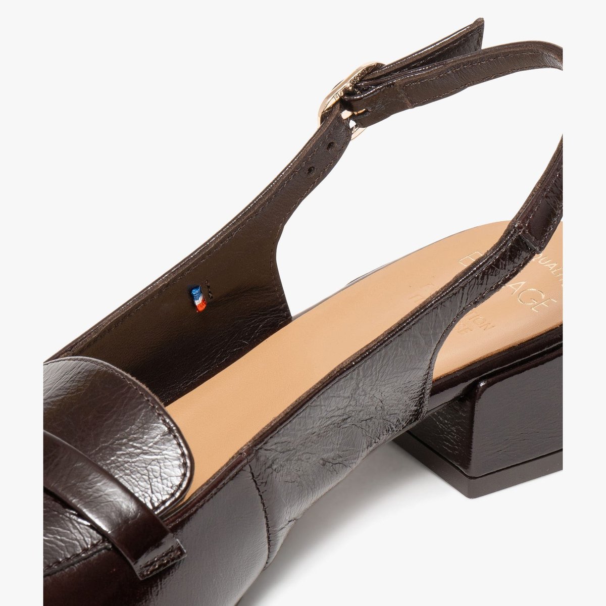 Ballerine en cuir BETSY marron marron fonce, BOCAGE