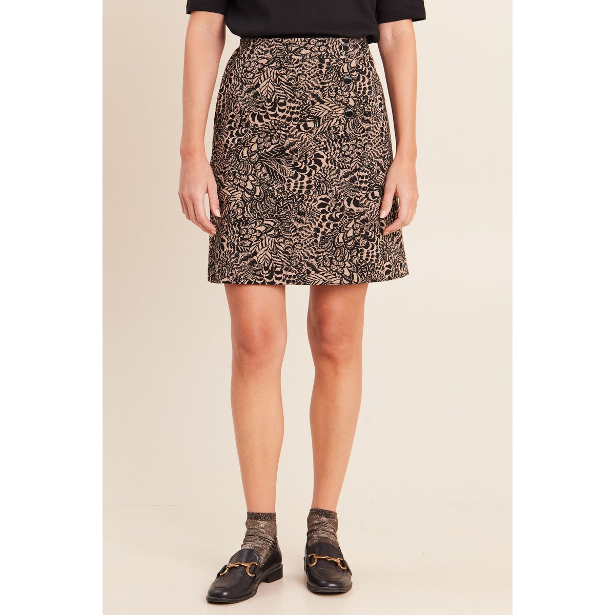 Jupe jacquard taille standard beige, BREAL