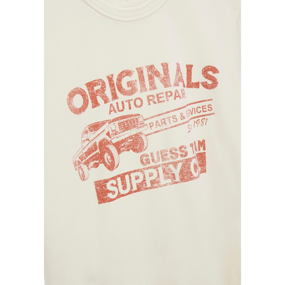 T-Shirt Imprimé crème, GUESS JEANS
