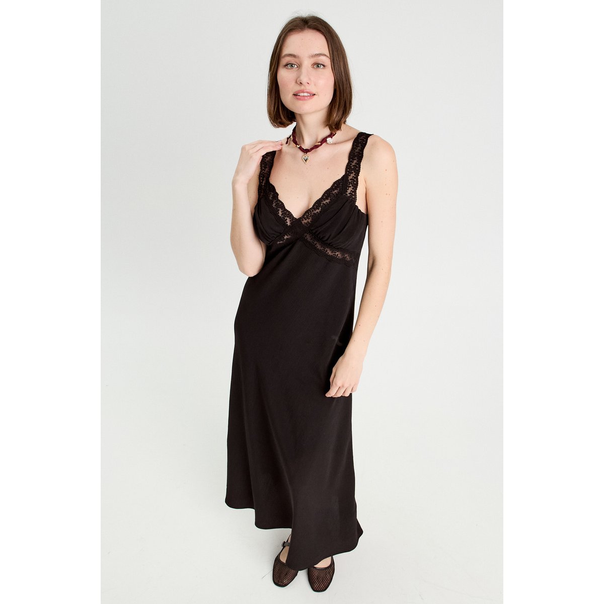 Robe longue évasée noir, CACHE CACHE