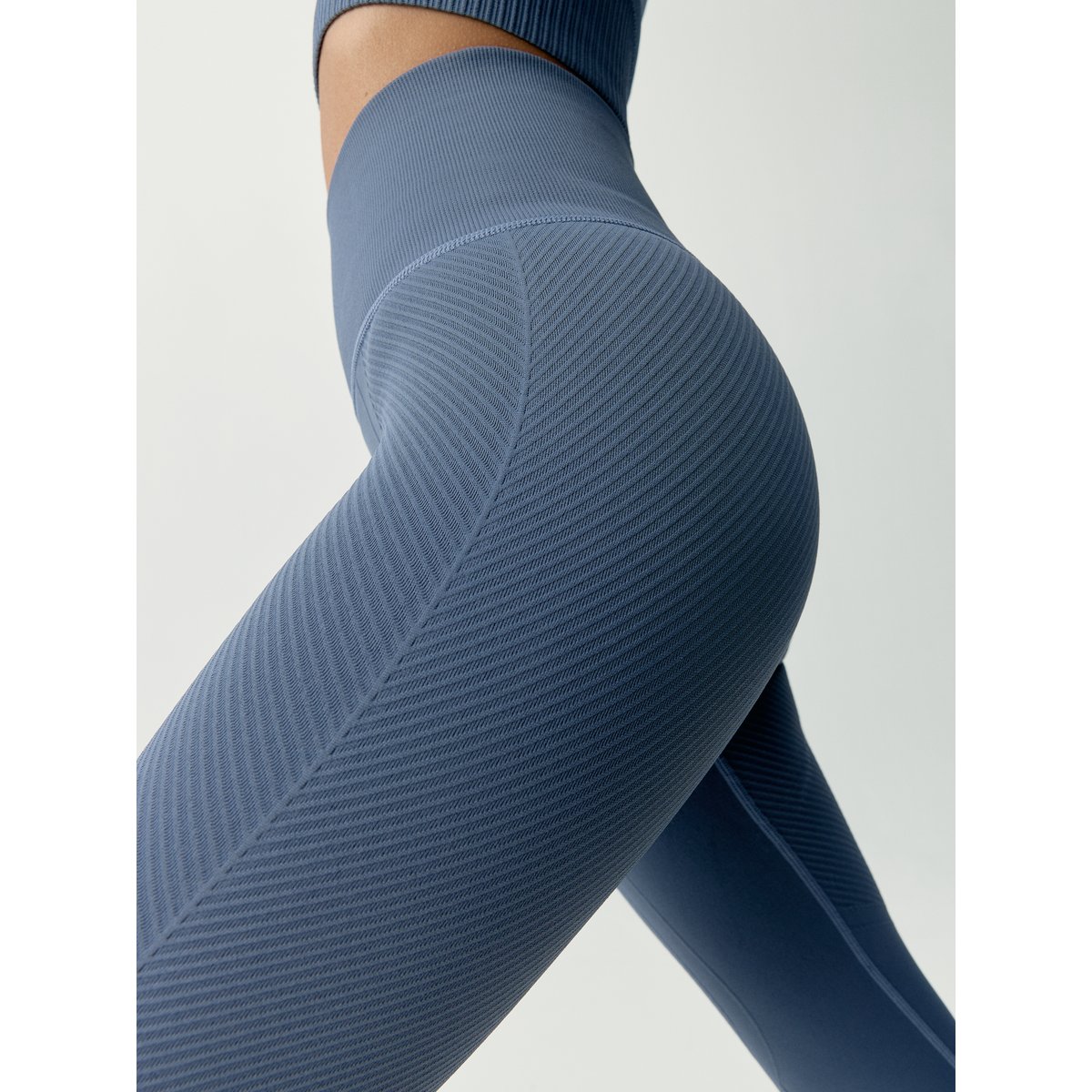 Legging de sport femme Devika longueur capri taille mi-haute bleu océan, BORN