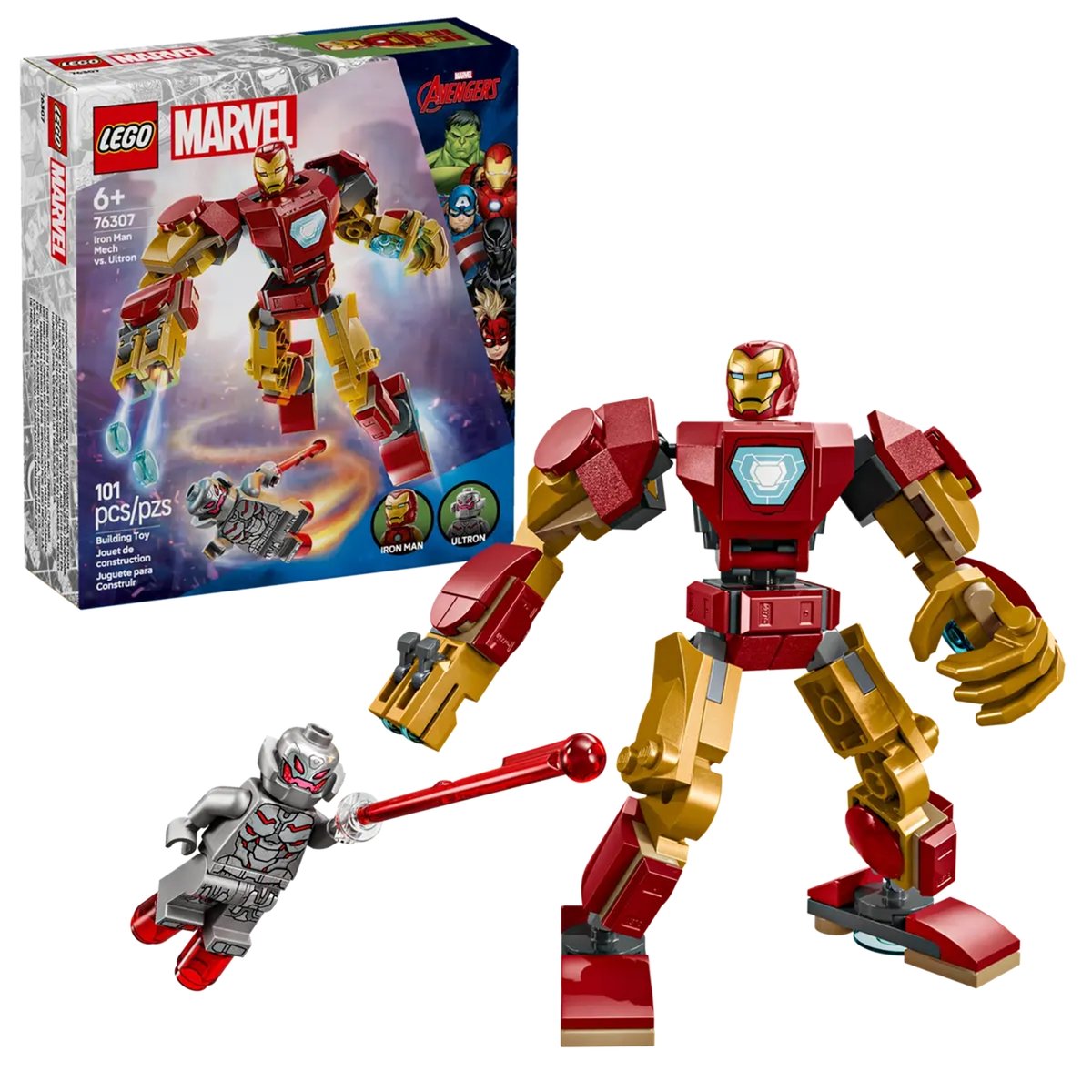 Marvel Le robot d'Iron Man contre Ultron multicolore, LEGO