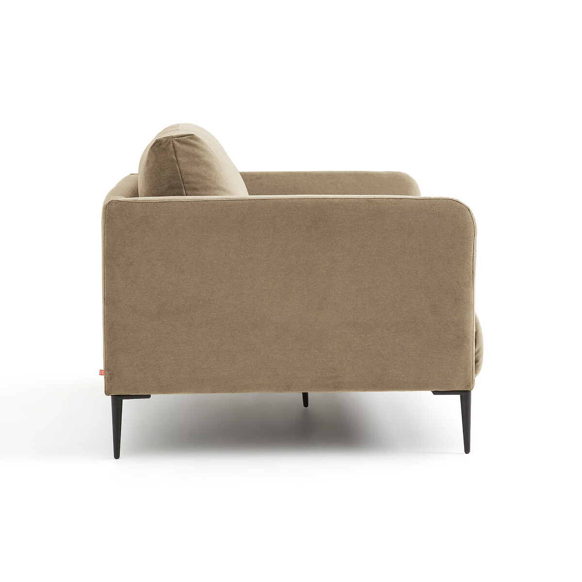 Canapé droit 2 places, en velours stonewashed OSCAR gris shiitaké, AM.PM X EMMANUEL GALLINA
