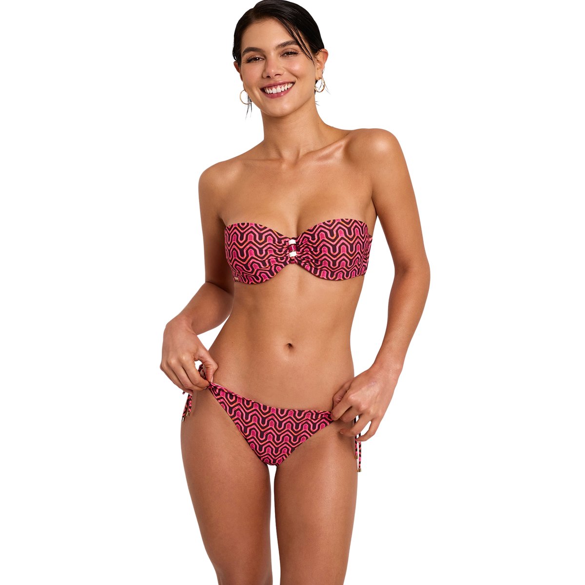 Haut maillot de bain bandeau KALEIDO fuchsia, SELMARK MARE